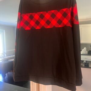 Black and Red Plaid Men's Sweater